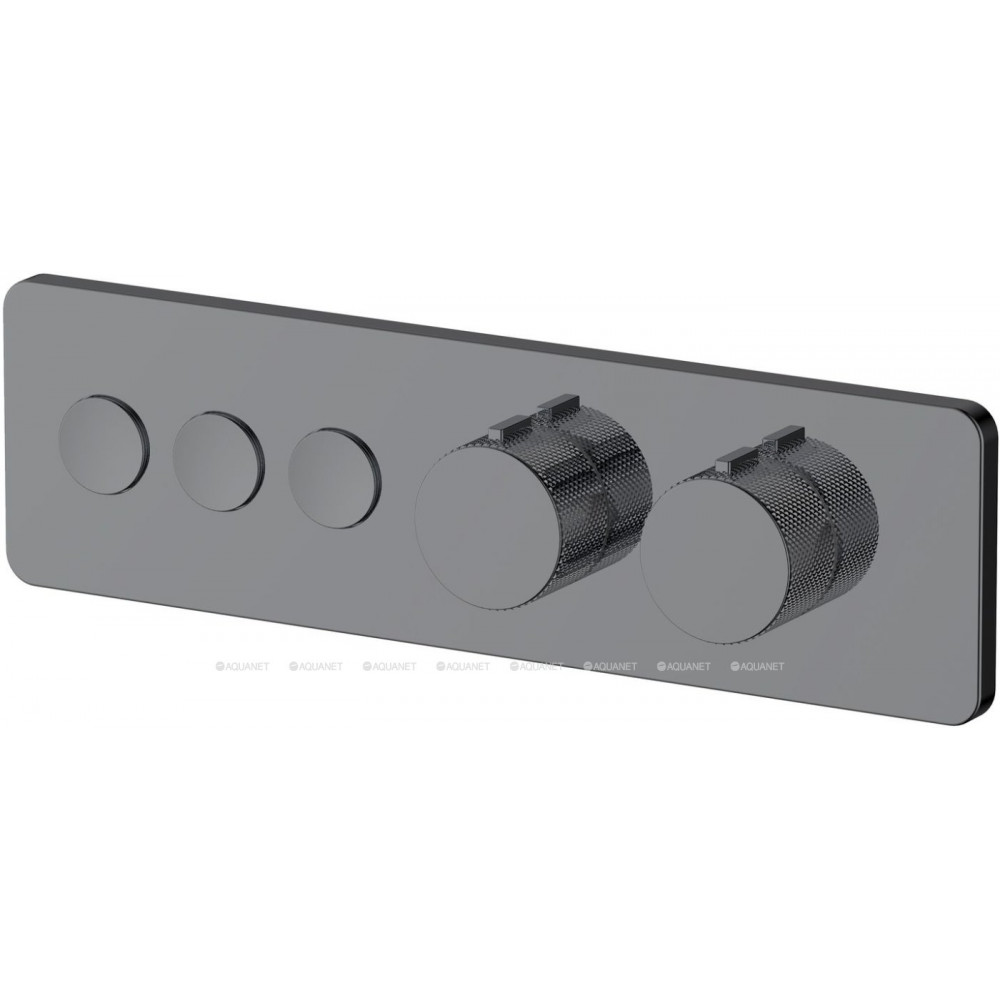Смеситель встраиваемый Allen Brau Liberty X3 термостат 3 выхода Push key графит 5.33003-MG