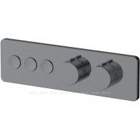 Смеситель встраиваемый Allen Brau Liberty X3 термостат 3 выхода Push key графит 5.33003-MG