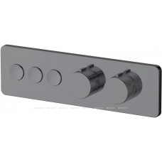 Смеситель встраиваемый Allen Brau Liberty X3 термостат 3 выхода Push key графит 5.33003-MG