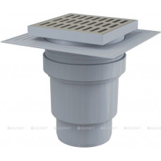 Трап сливной AlcaPlast 150x150/110 мм прямой выпуск решетка нерж. сталь APV13
