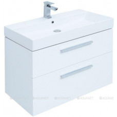 Тумба под раковину Aquanet Nova 85 2 ящика Slim Synergy белый глянец 00249920