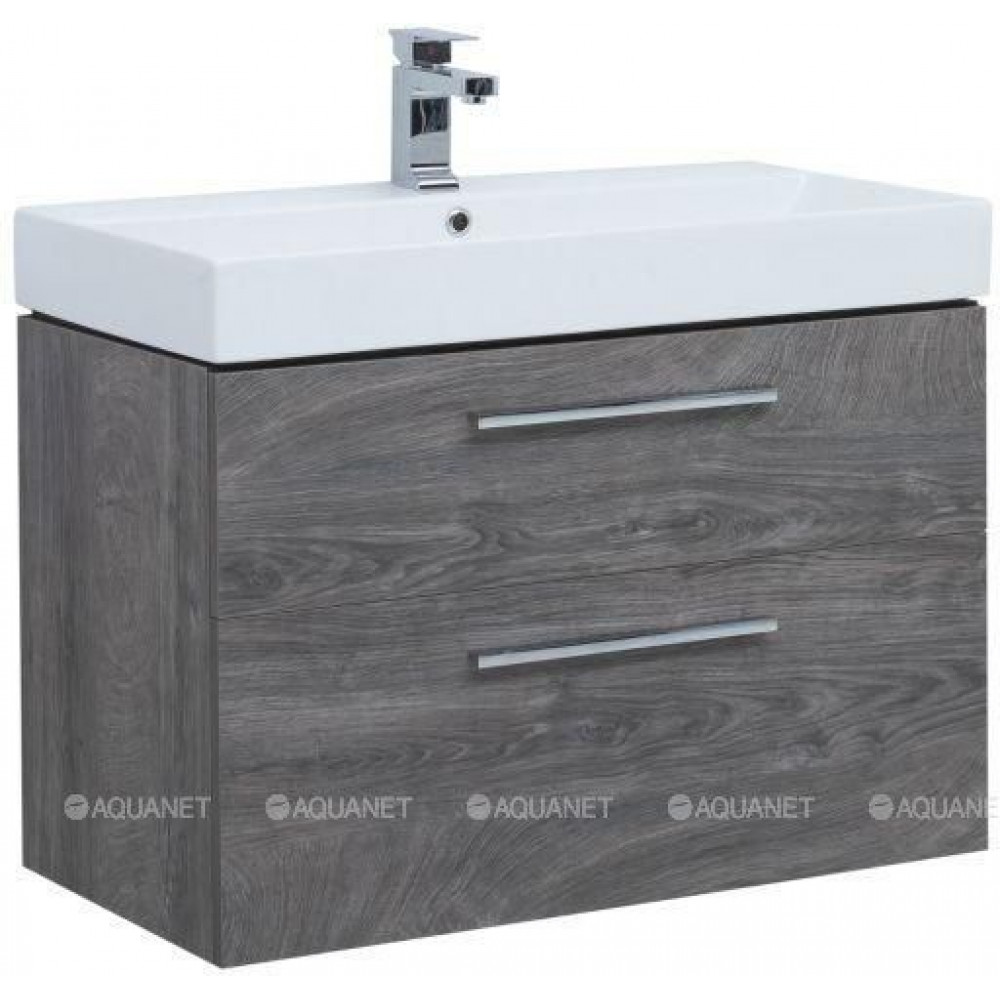 Тумба под раковину Aquanet Nova 85 2 ящика Slim Synergy дуб рошелье 00249921