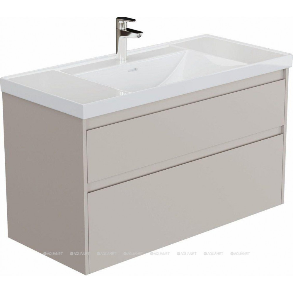 Тумба под раковину Aquanet Nova Lite 2.0 110 2 ящика бежевый 00346328