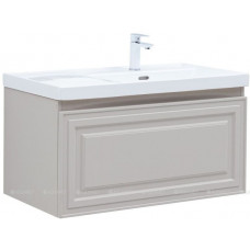 Тумба с раковиной Aquanet Агата 90 L 1 ящик бежевый 00365937