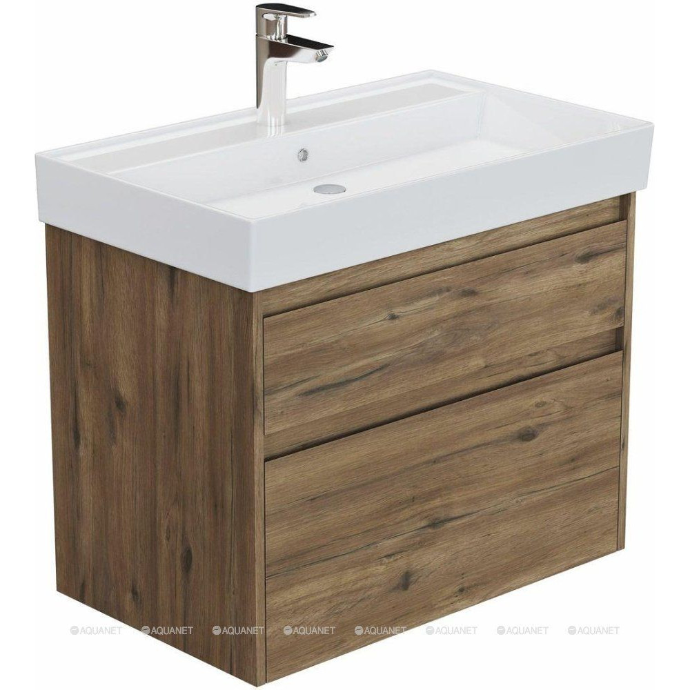 Тумба с раковиной Aquanet Nova Lite 2.0 75 2 ящика дуб рустикальный 00348194