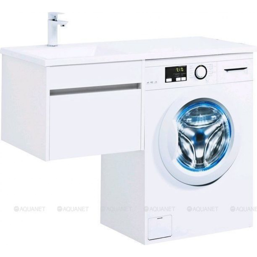 Тумба с раковиной Aquanet Токио 110 L подвесная 1 ящик белый глянец 00239208