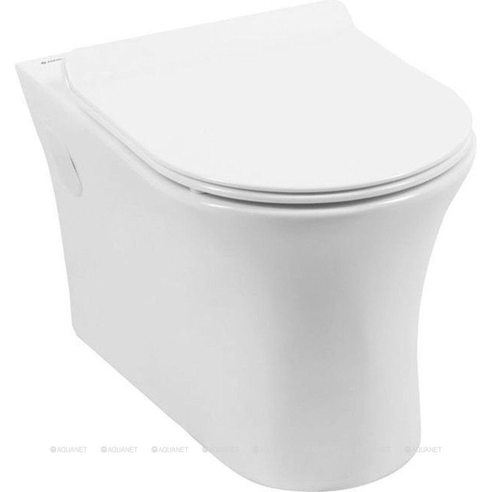 Унитаз подвесной Rimless Aquanet Roll-W с сиденьем Soft Close Slim 00210766
