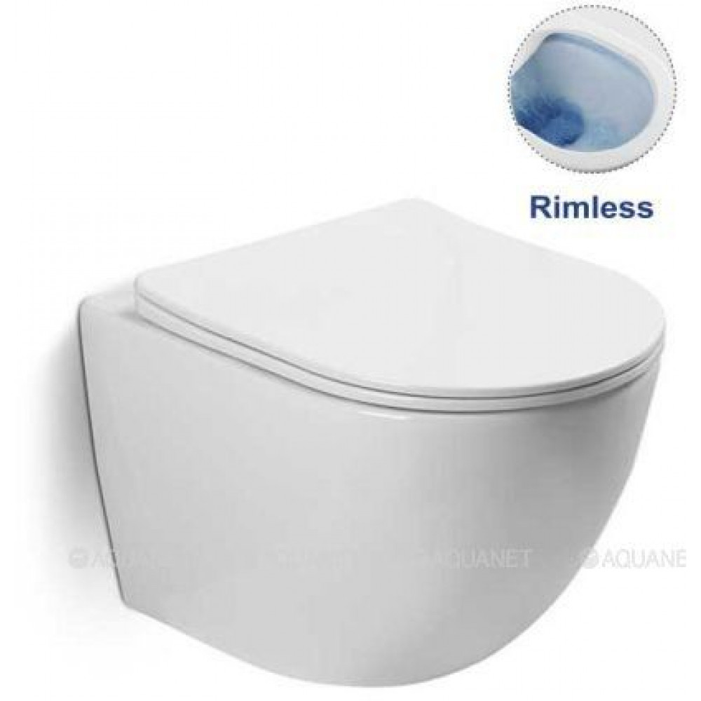 Унитаз подвесной безободковый Vincea Globo белый с сиденьем slim soft-close VT1-14S