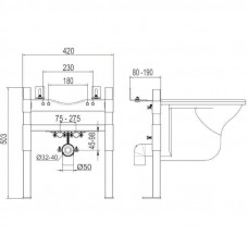 Инсталляция для биде OLI Easy 503х420х80 мм 618547