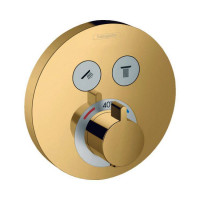 Термостат для душа Hansgrohe ShowerSelect на 2 потребителя полированное золото 15743990