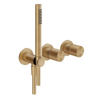 Смеситель для ванны Gessi Habito Diamantato настенный, с ручным душем, цвет Warm Bronze Brushed PVD 70638#726