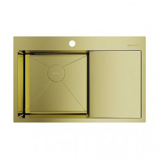 Кухонная мойка Omoikiri Akisame 78-L-LG 78x51 см нержавеющая сталь светлое золото 4973085