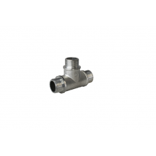 Тройник равнопроходной Metalit TIN PLATED 3/4 ННН никелированная латунь EBF0634T
