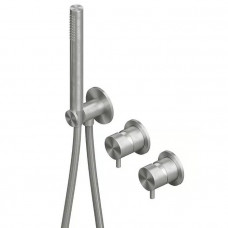 Смеситель для душа встраиваемый QuadroDesign Source на 2 потребителя с ручным душем brushed stainless steel 1368.00AS Смеситель для душа встраиваемый QuadroDesign Source на 2 потребителя с ручным душем brushed stainless steel 1368.00AS