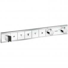 Термостат скрытого монтажа Hansgrohe RainSelect для 5 потребителей белый/хром 15358400 Термостат скрытого монтажа Hansgrohe RainSelect для 5 потребителей белый/хром 15358400