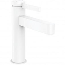 Смеситель для раковины hansgrohe Finoris 110 однорычажный со сливным гарнитуром матовый белый 76020700