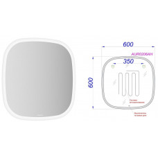 Зеркало AQUATON Aura_A подсветка сенсор антизапотевание 600х600х30 мм AUR0206AH