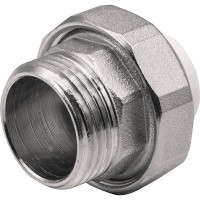 Муфта комбинированная разъемная THERMOLIGHT PP-R НР 20х1 белая НС-1620528