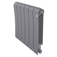 Радиатор биметаллический Royal Thermo Infinity 500 Silver Satin 6 секций боковое подключение НС-1630002