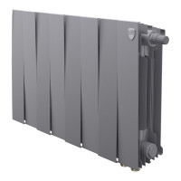 Радиатор биметаллический Royal Thermo PianoForte 300 Silver Satin 8 секций нижнее подключение НС-1682349