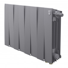 Радиатор биметаллический Royal Thermo PianoForte 300 Silver Satin 8 секций нижнее подключение НС-1682349