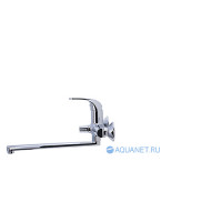 Смеситель для ванны Bravat Fit с длинным изливом 300 мм и душевым набором F6135188CP-LB-RUS