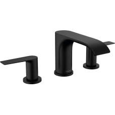 Смеситель для раковины на 3 отверстия Hansgrohe Vivenis 90 мм со сливным гарнитуром чёрный матовый 75033670 Смеситель для раковины на 3 отверстия Hansgrohe Vivenis 90 мм со сливным гарнитуром чёрный матовый 75033670