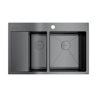 Кухонная мойка Omoikiri Akisame 78-2-R-GM 78x51 см вороненая сталь 4973102