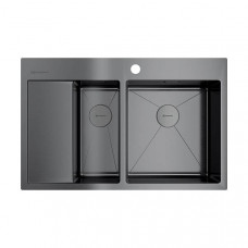 Кухонная мойка Omoikiri Akisame 78-2-R-GM 78x51 см вороненая сталь 4973102