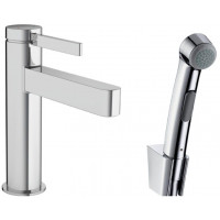 Смеситель для раковины hansgrohe Finoris 113 мм с гигиеническим душем 76210000