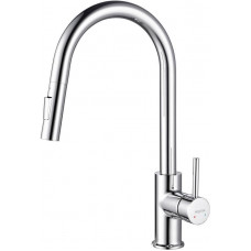 Смеситель для кухни Aquanet Европа с вытяжным изливом 2 jet хром AQ1384CR
