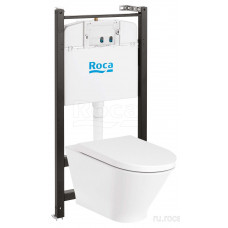 Комплект инсталляция с подвесным унитазом Roca The Gap Round Rimless и сиденьем Supralit без кнопки 893105000
