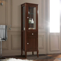 Пенал напольный Kerasan Retro 46.5x34x160.5 см орех ручки керамика 731540-dx