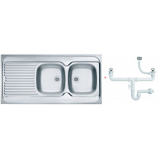Мойка кухонная Alveus Classic 100 1200х600х160 мм накладная правая 2 чаши 1009085