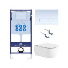 Комплект инсталляция 4 в 1 AQUATEK Европа New-013/012 (рама INS-0000012, клавиша KDI-0000013, унитаз AQ1106L-00)