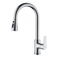 Смеситель для кухни Aquanet Лугано с вытяжным изливом 2jet хром AQ1784CR