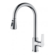 Смеситель для кухни Aquanet Лугано с вытяжным изливом 2jet хром AQ1784CR Смеситель для кухни Aquanet Лугано с вытяжным изливом 2jet хром AQ1784CR