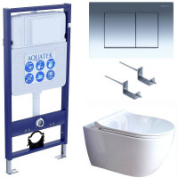 Комплект инсталляции 4 в 1 Aquatek Поларис (рама Standard, унитаз AQ0700-01, сиденье soft-close, панель KDI-0000010) ПОЛАРИС-01-010