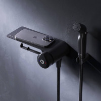Смеситель TouchReel с гигиеническим душем и полкой встраиваемый AM.PM X-Joy матовый черный F0H85A822