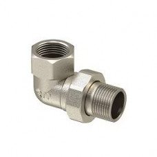 Американка угловая VALTEC 1/2 латунь никелированная 25187