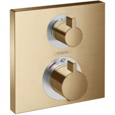 Термостат Hansgrohe Ecostat Square скрытого монтажа на 2 потребителя шлифованная бронза 15714140