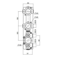 Встраиваемая часть термостатического смесителя QuadroDesign с 2 вентилями IN049