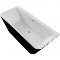 Ванна акриловая Aquanet Family Perfect 1700x750 мм со сливом-переливом белый матовый/черный матовый 13775-MW-MB