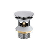Сливной набор для раковины Aquanet Push-open с переливом круглая крышка AQ6002CR
