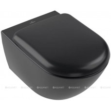Унитаз подвесной Villeroy & Boch Antao 370x560 мм CeramicPlus цвет Pure Black 4674T0R7