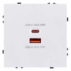 Розетка 2хUSB type A и C без рамки Kollinger Eclipse EC-024WH