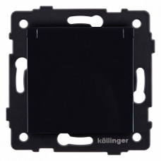 Розетка с заземлением с крышкой, без рамки Kollinger  REA-006BK