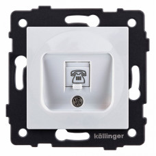 Розетка телефонная RJ-11 со штрокой, без рамки Kollinger  REA-009WH