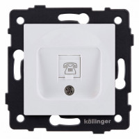 Розетка телефонная RJ-11 со штрокой, без рамки Kollinger  REA-009WM