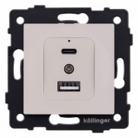 Розетка 2хUSB type A и C без рамки Kollinger  REA-037CM
